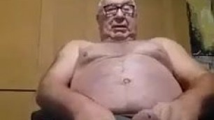 Grandpa with huge cock masturbating