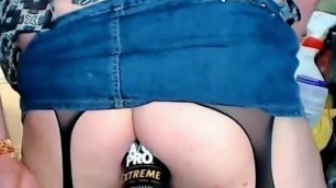 Shemale Andrea riding and stuffing anal