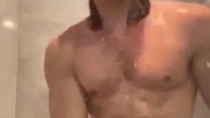 Sexy blond in hot shower