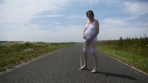 transgender travesti sounding dildo lingerie  outdoor 141a