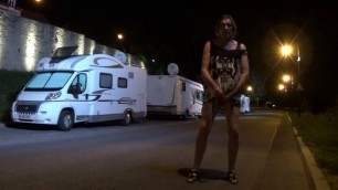 transgender travesti sounding dildo lingerie  outdoor  137a