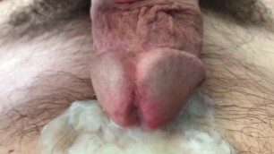 Close up cum from hairy cock