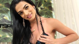 Latina big boobs tranny Caroline Martins sucking and anal
