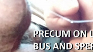 CHUB PRE-CUMMING with UNCUT cock on BUS and shooting his load after he can’t hold it anymore.