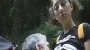 Grandpa seduces his friend in the forest
