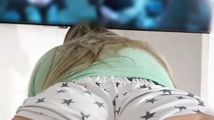 Watching TV makes me very horny.  White LATINA girl Big Ass fucks her partner