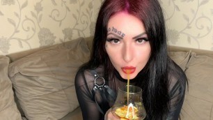 Delicious spitting from the charming Dominatrix Nika. You missed the special cocktails from Mistress. Oh, yes!